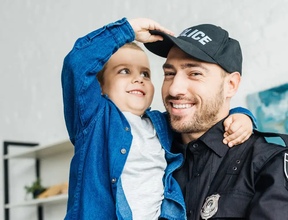 Police Office with Son